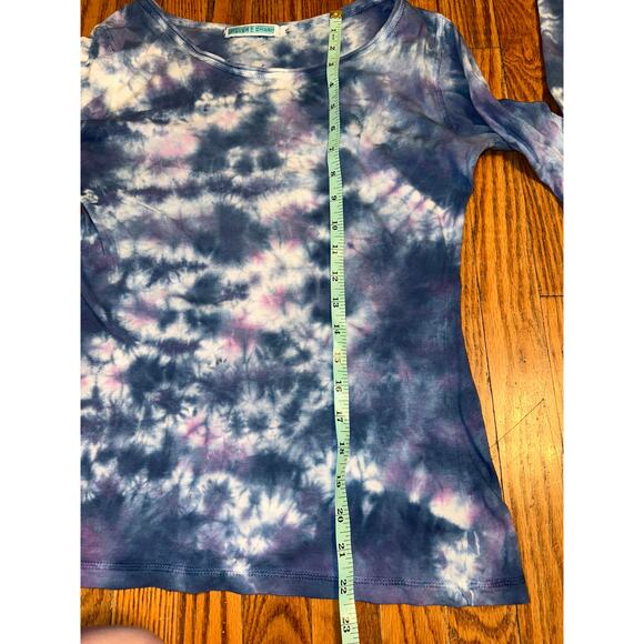 VINTAGE NEW 90's Y2K BOUTIQUE TIE DYE BELLSLEEVE TOP TEE HAND DYED COTTON S - Picture 4 of 5
